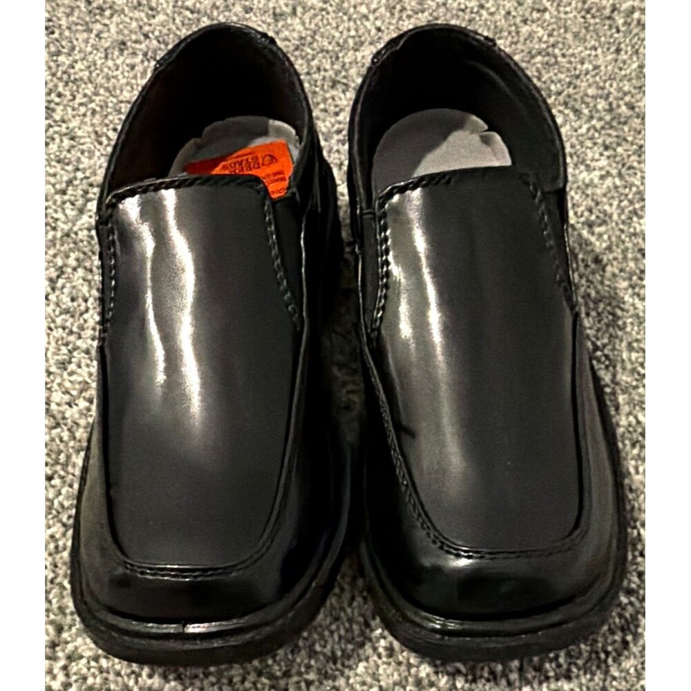 Boy's Black Slip-On Dress Loafer Shoes Square Toe Style Size 13M NIB